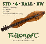 Folkcraft® Mountain Dulcimer String Set, Ball Ends (.011" .011" .013" .024"BW)-Folkcraft Instruments