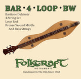 Folkcraft® Mountain Dulcimer String Set, Baritone, Loop Ends (.014" .014" .022BW" .036"BW)-Folkcraft Instruments