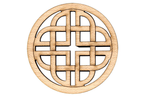 Folkcraft® Rosette, Modern Celtic Shield, Maple, 2 3/16" Diameter-Folkcraft Instruments