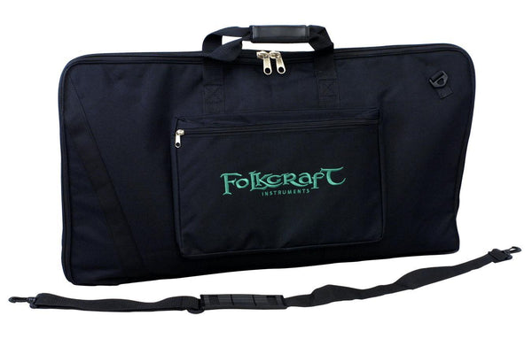 Kantele Carrying Case, Black Nylon, Embroidered With Folkcraft® Logo-Folkcraft Instruments Dulcimer Case Bag