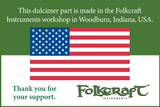 Folkcraft® 27" VSL Northern Cherry Mountain Dulcimer Fingerboard, Nut And Bridge Slots Cut, Frets Installed, 1 3/8” Wide-Folkcraft Instruments